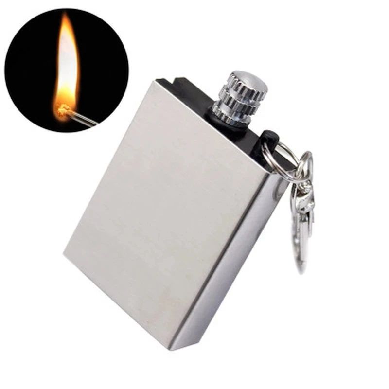 

Permanent Lighter encendedores Match Key Chain Matches Stainless Steel Shell No Fuel Waterproof Lighter Cigarette Accessories