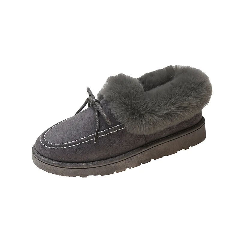 

Autumn Winter women warm fur shoes new fashion comfortable fluffy furry slip on plush flat Platform shoes, As picture