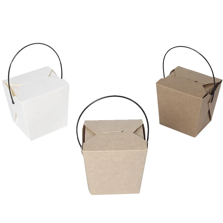 

Disposable Food Container Biodegradable Food Packaging Boxes Takeway Food Box White Brown Kraft Paper Lunch Box