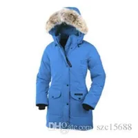 

2020 Canada brand Womens Down Parkas new thick warm and windproof waterproof long section slim solid color goose down jacket fem
