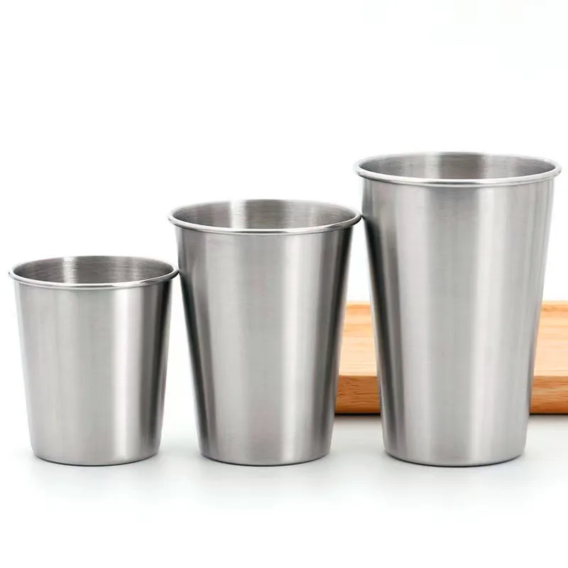 

8oz 12oz 17oz Eco-Friendly Metal Stainless Steel Sublimation Drinking Mug Beer Cups, Silver