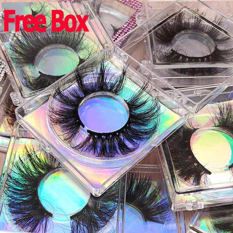 

Wholesale 100% Real Fake False Eye Lashes Vendor 3D 5D 25mm 25 mm Mink Eyelashes With Private Label Custom Package Boxes