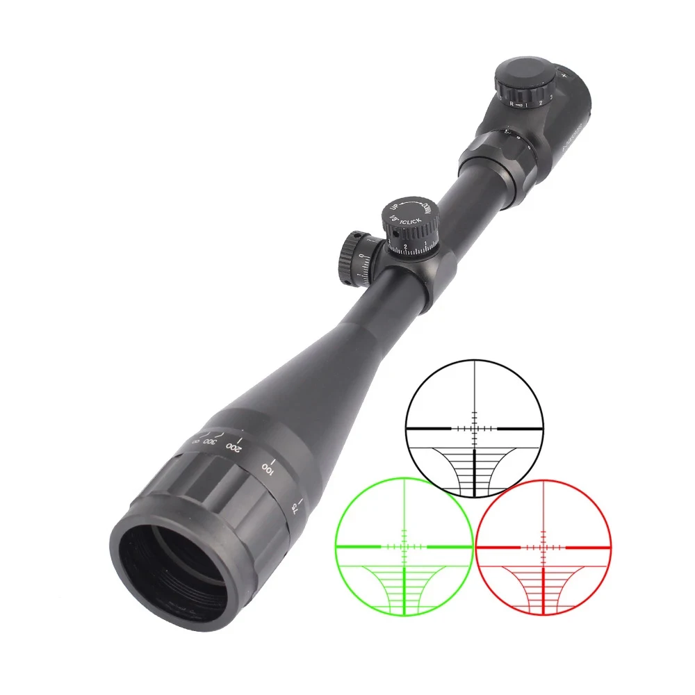 

SPINA Rifle Scope 6-24x50 AOE Red and Green Illuminated Gun Scope with Free Mount