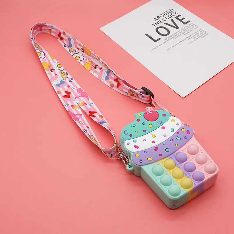 

hot sale ice-cream press bubble kids hand bags colorful handbags for hot summer