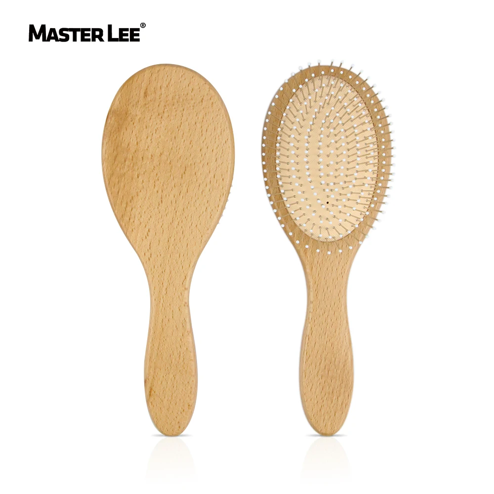 

Masterlee direct sale mini paddle brush steel teeth nylon massage wooden brush for portable