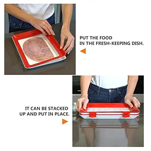 

Clever Food Tray Ready to Ship Food Preservation Tray Fruit Preservation Fresh Storage Container, Red