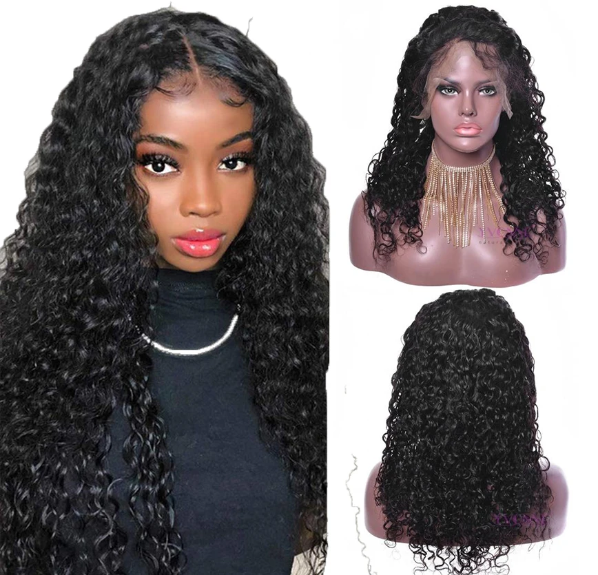 

Wholesale cheveux naturel brazilian full lace front wig remy kinky curly human hair 100% virgin human hair wigs for black women, Natural color #1b