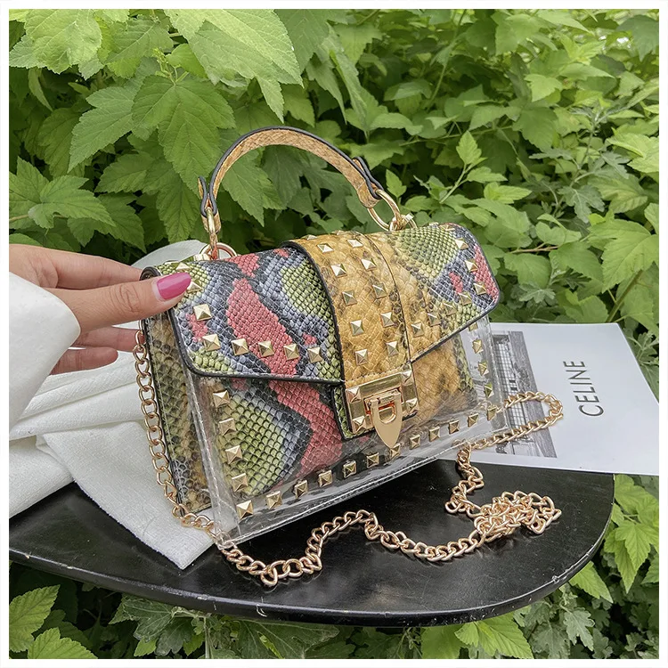 

2021 New design luxury elegant style snake PU leather women bag fashion handbags wholesale crossbody bag, Multi colors for choice