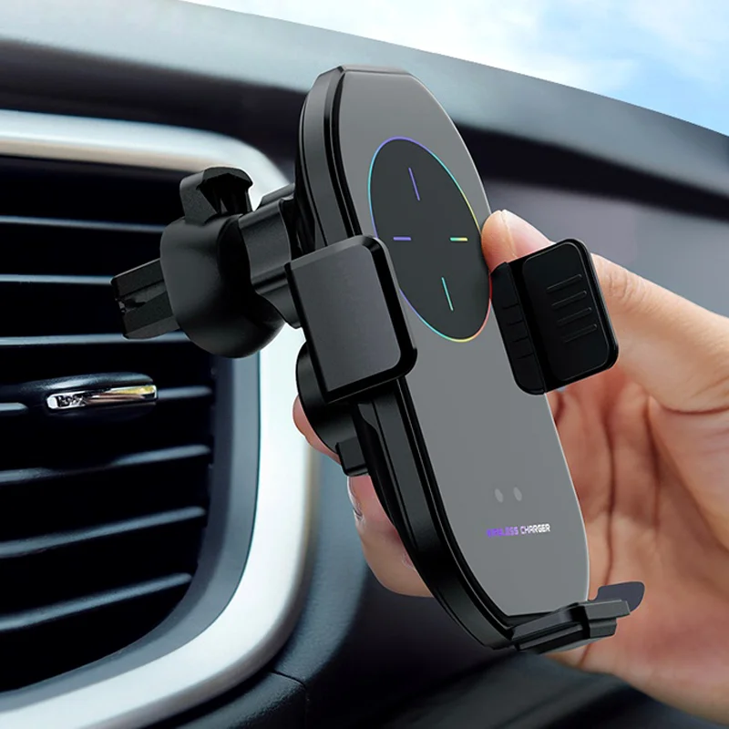 

Free Shipping Smart Sensor Auto Clamp Multifunctional Wireless Car Phone Charger Stand for iPhone Samsung