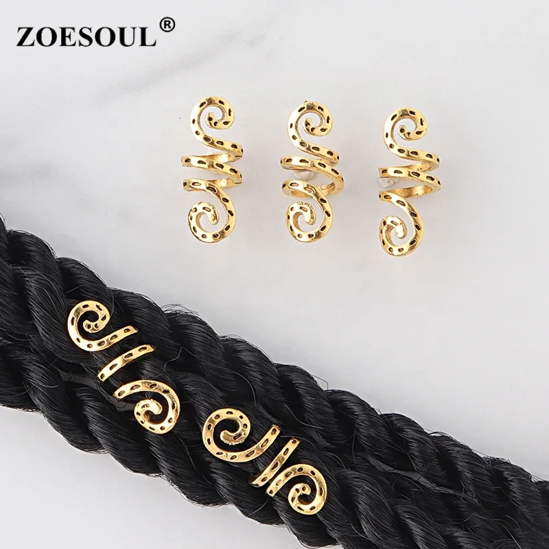 

1PC Vikings Spiral Hair Beads Rings Dreadlock Hair Accessories Decoration, Gold