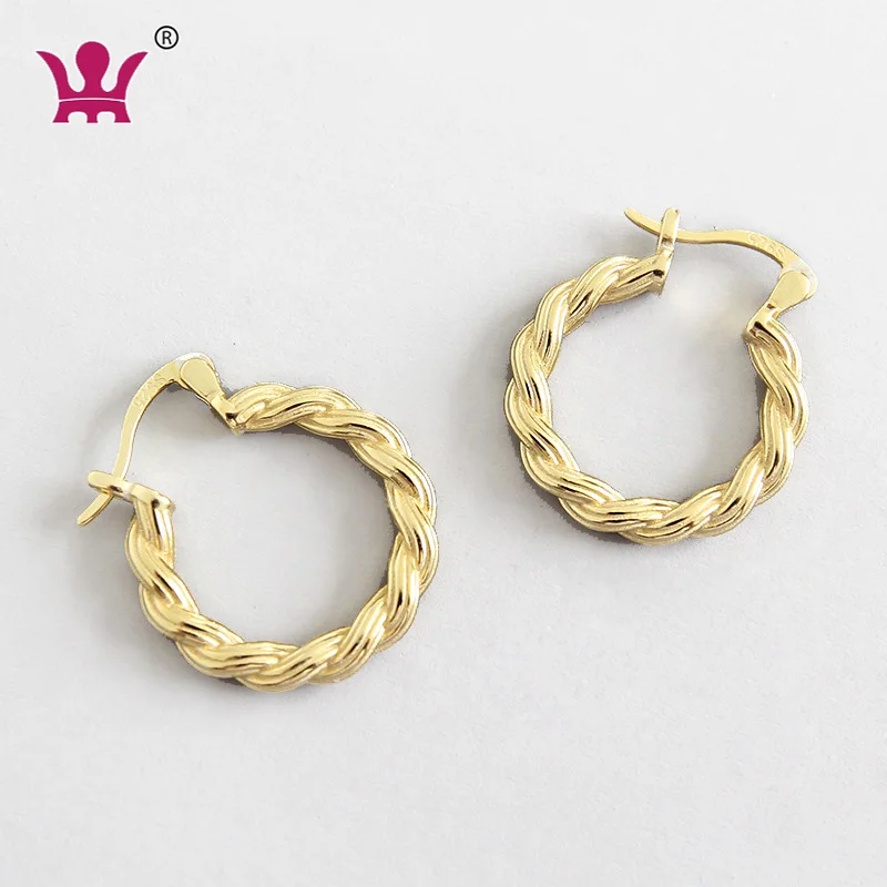 

WMET301plated 18k gold earring hoop wire s925 sterling silver main material jewelry type