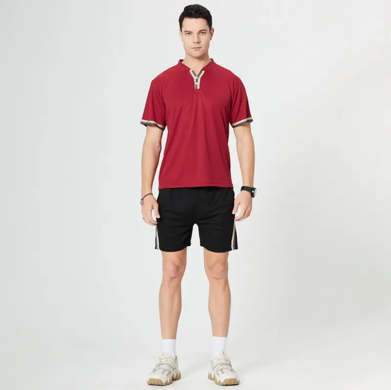 

2021 New Arrival Fashion Trend Sports Tracksuits Outdoor Color Contrast Running Short Sets For Men, As pictures