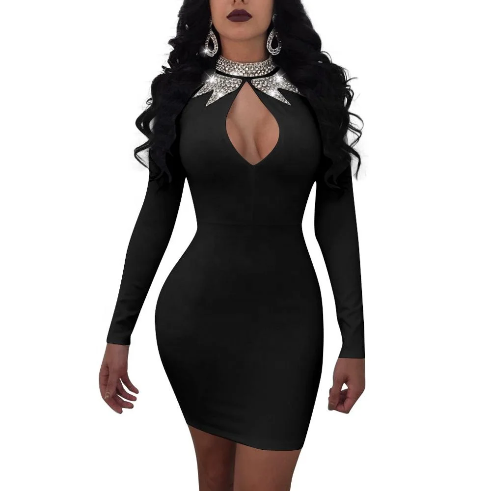 

B61057A European and American women's wholesale ironing brick long sleeve dress