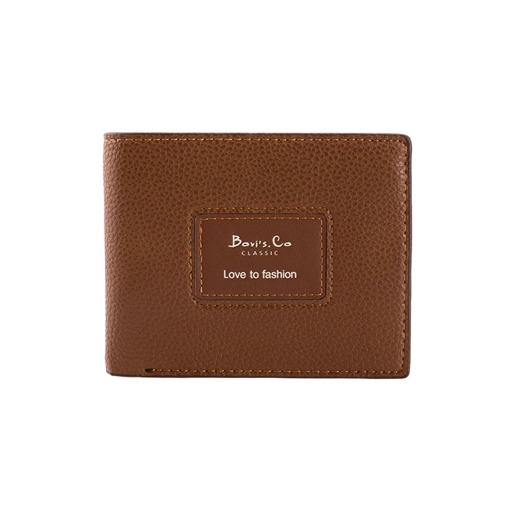 

19SW-8282M Wholesale ID Coin Purses Credit Cards Holder Short Bifold Genuine Leather Wallet For Men, Brown (can be customized)