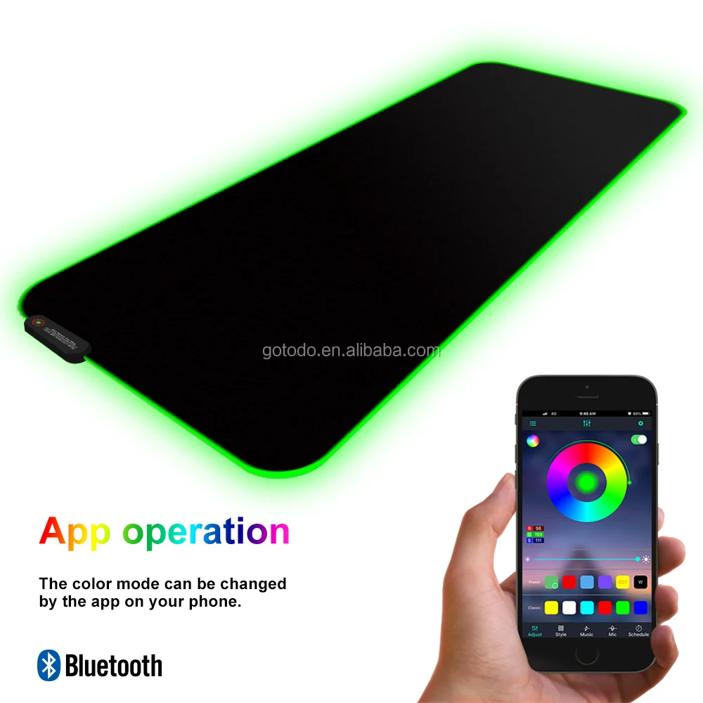 

High quality colorful changing mouse pad controlling LED RGB gaming large mouse pad, Multi-color