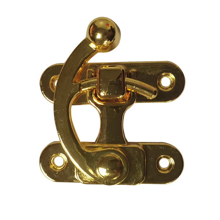 

Swing arm metal hook latches clasp lock for box, Gold,welcome to customize