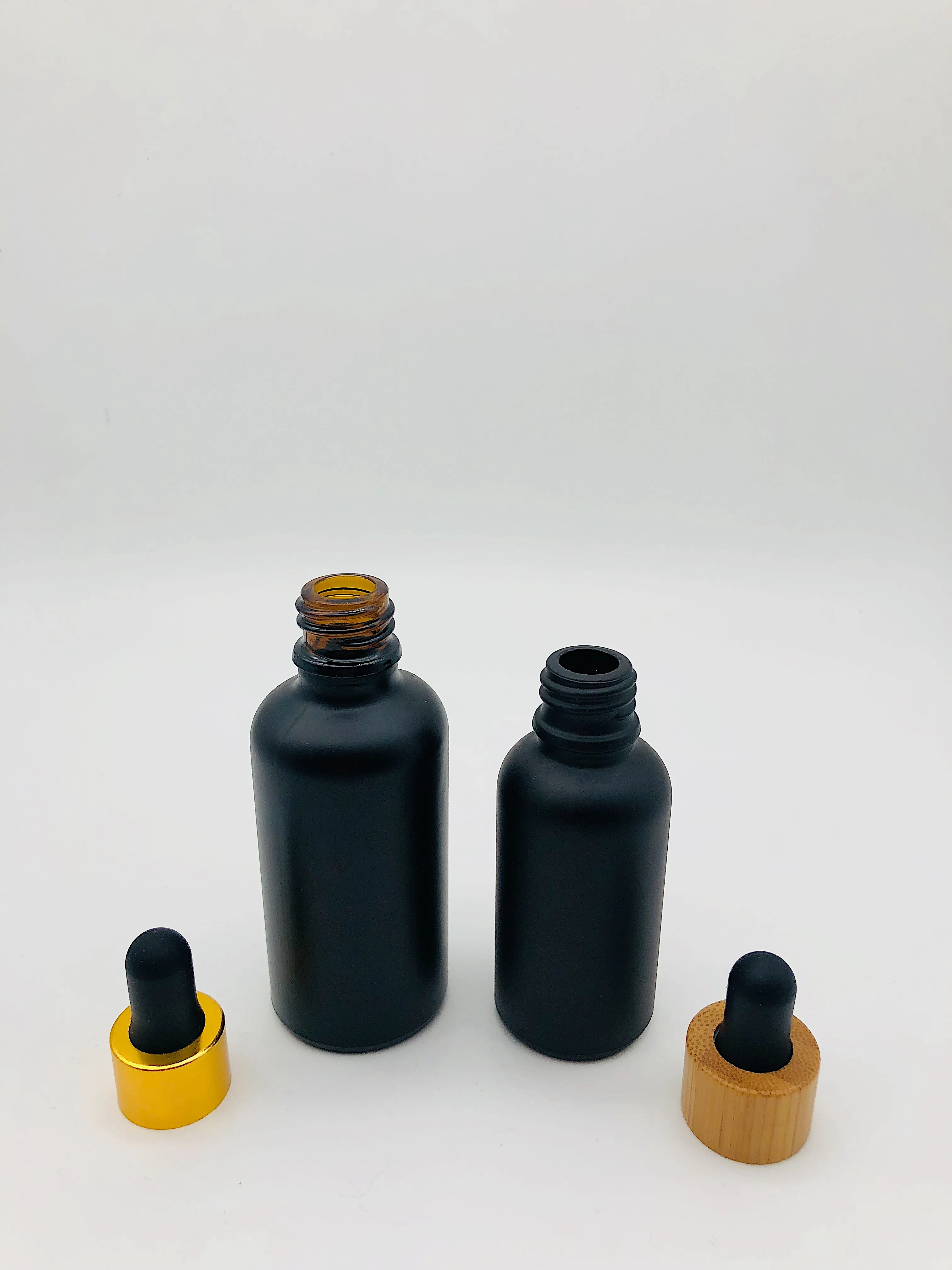 30ml 50ml Black Frosted Cosmetic Glass Dropper Bottle ...