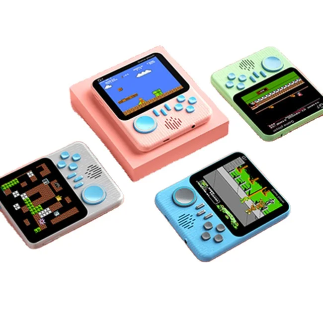 

G7 HD LCD Screen Handheld Game Player Portable Super Retro Mini Game Console built in 660 Games For child gift, Pink blue green gray