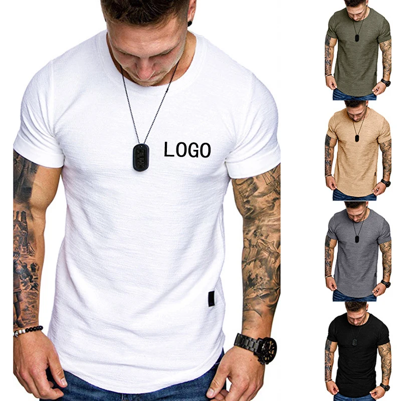 

High quality cotton plain t-shirts men custom logo printing tee t shirts basic blank tshirts with logo custom logo printed, 4 colors