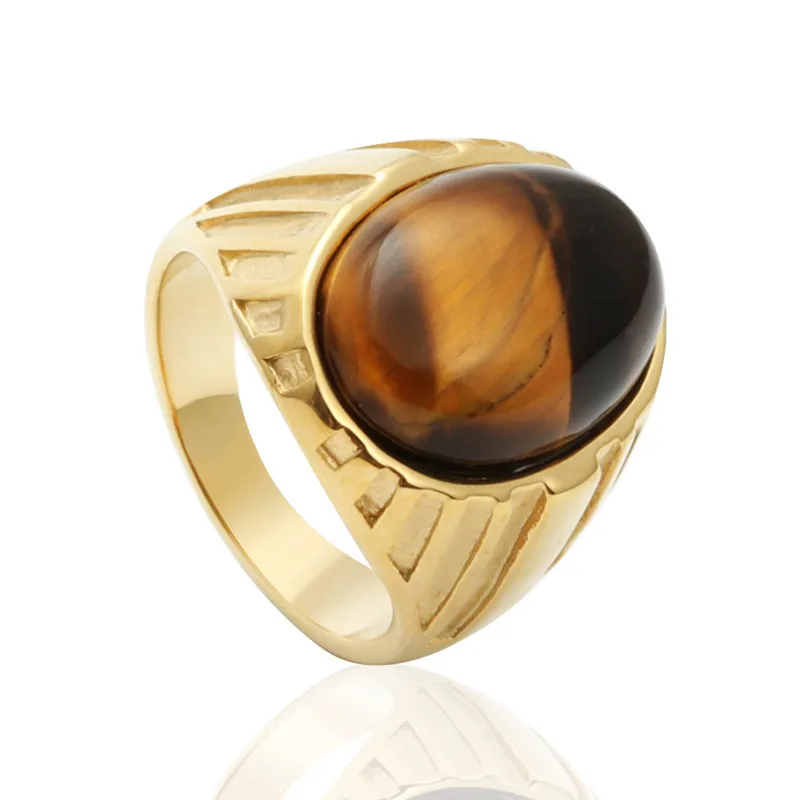 

Stainless Steel Personality Tiger Eye Ring Fashion Ring Titanium Eye Ring