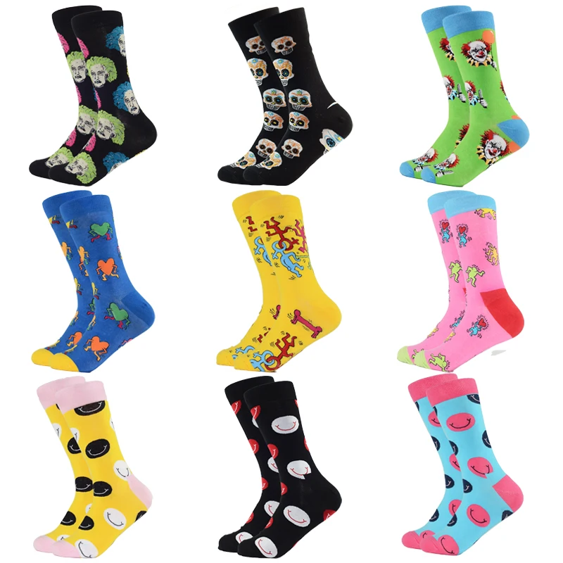 

OEM Crew Men Tube Customize Knitted Custom Logo Cotton Sport Athletic Cute Cartoon Long Socks, Picture