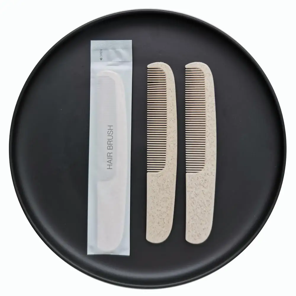 

Wholesale comb disposable biodegradable portable luxury hotel eco-friendly wheat straw hair comb, Customised