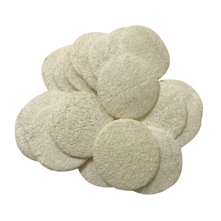 

Natural Face Loofah Pad , Round Squash Complexion Facial Loofah Exfoliating Cleansing and Makeup Remover Pad (6cm - 2.36 inches, Beige