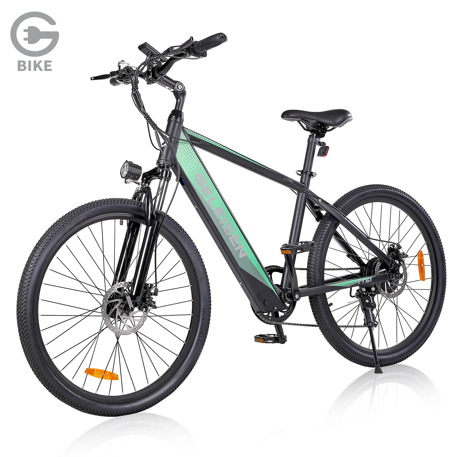 

GELEISEN EU US Warehouse Drop Shipping Electric City Bike 26 Inch Ebike 350W Removable Battery Electric Bicycle, Green