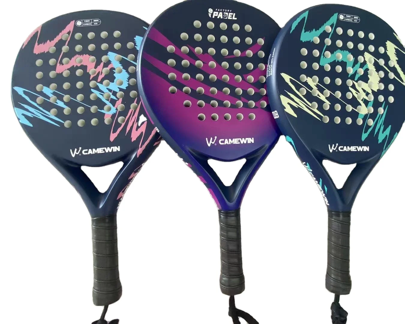 

Factory Price Tennis Racket Diamond Shape Soft EVA Carbon Fiber Padel Racket