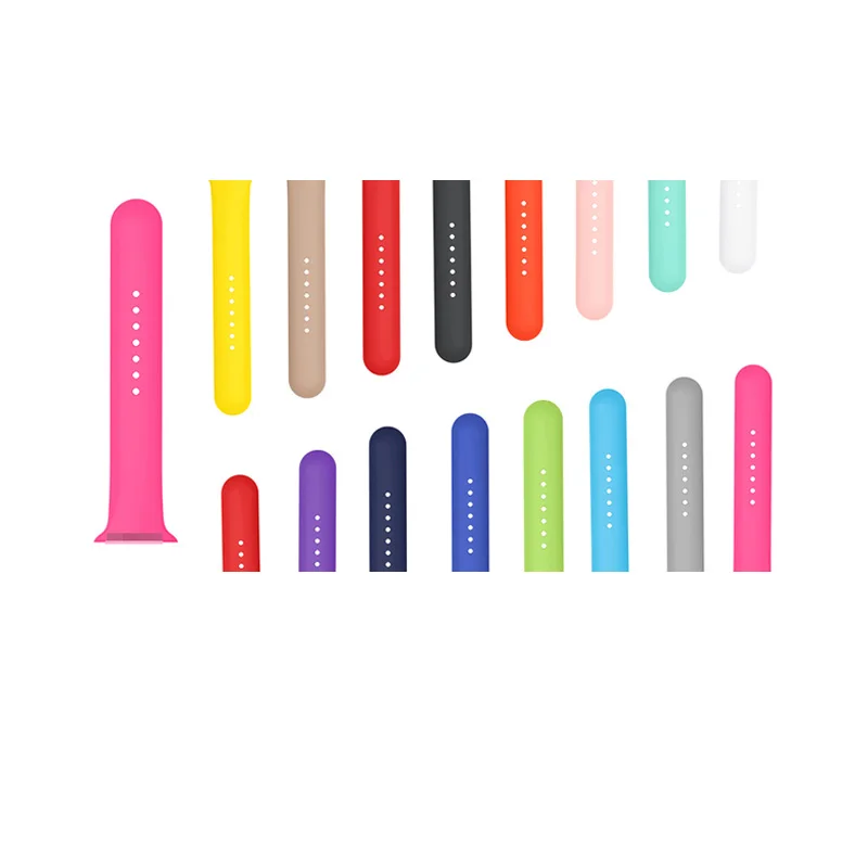

Hot Selling Apple Watch Series Pure Color Soft Single Nail Silicone Strap Rubber Strap 1/2/3/4/5/6