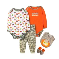 

New fashion 100% cotton embroidered baby clothes long sleeve baby boy clothing set
