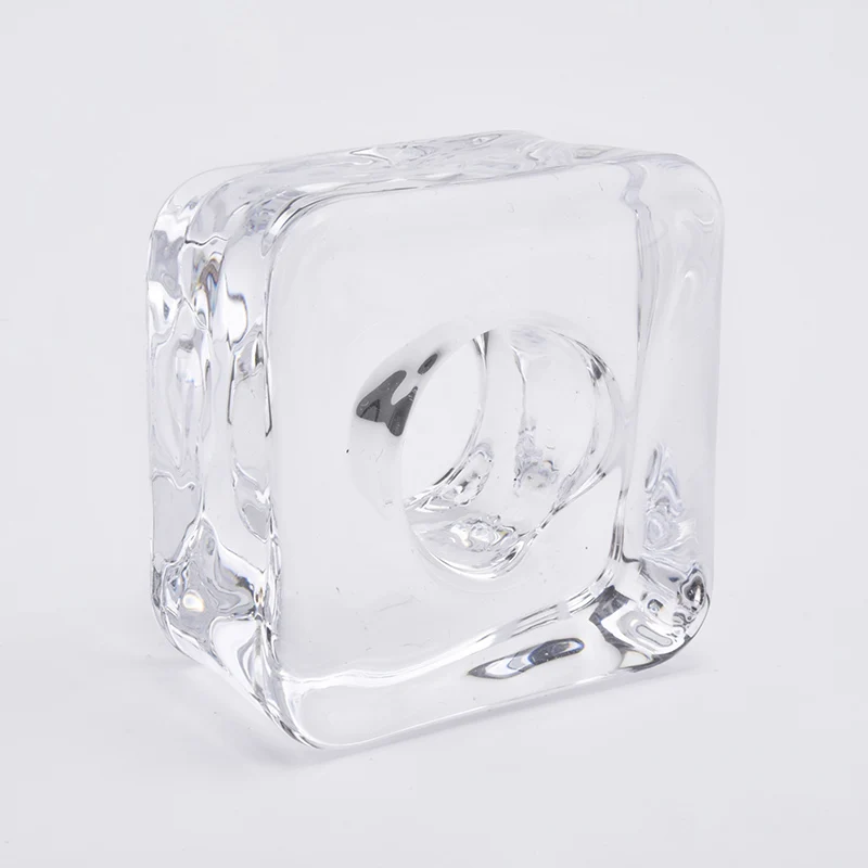 Clear crystal square candle vessel glass candle bottles home decoration