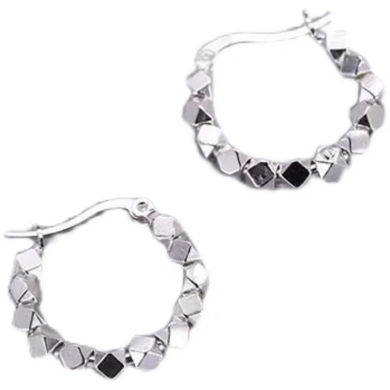 

Factory Directly wholesale 925 Sterling Silver Simple fashion Geometric silver Hoop Earrings For Women jewelry 2023