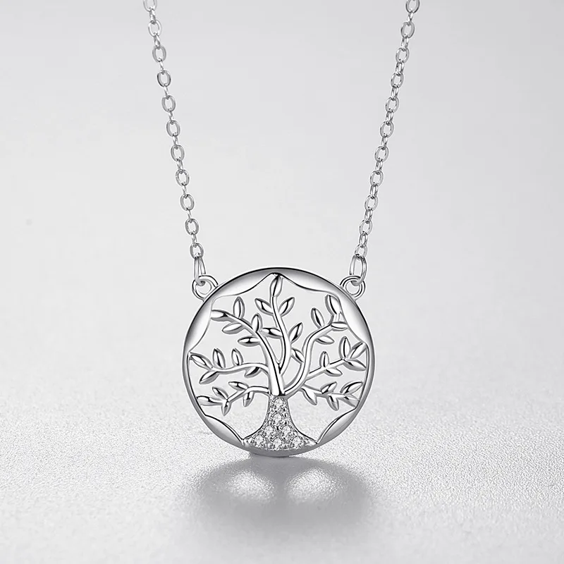 

VANA Trendy Jewelry Sterling Silver Rhodium Plated Tree of Life Jewelry Tree of Life Charms Necklace for Women and Men