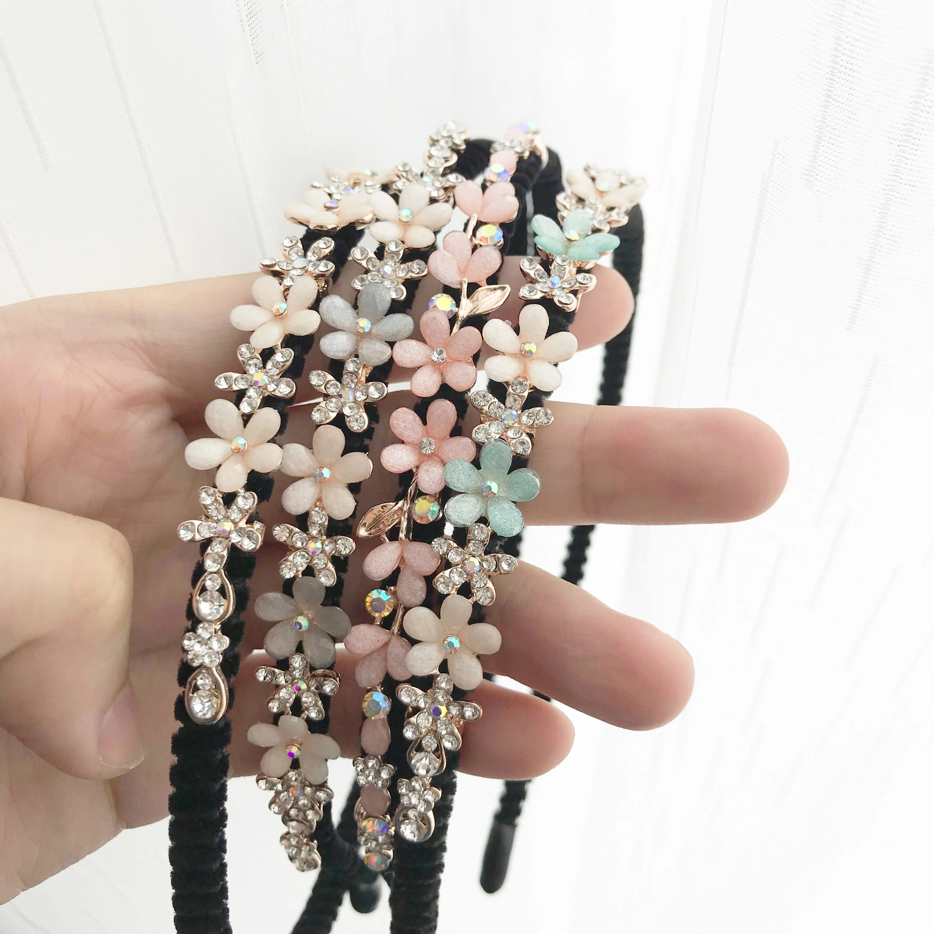 

Eico 2020 new creative rhinestone hair accessories female Colorful Flower Hair Band