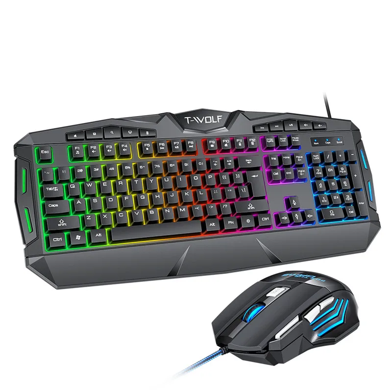 

Amazon Top Seller Clavier Teclado TF390 Multimedia Game Keyboard And Mouse Combo Set Rgb 60% Gaming Keyboard