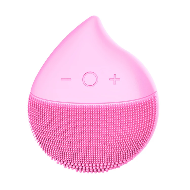 

Face Brush Private Label Waterproof Pore Cleaner Mini Sonic Electric Silicone Facial Cleansing Brush, Pink