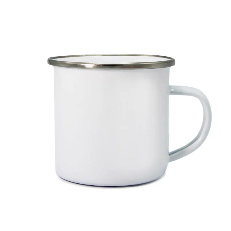 

New trend enamel mug sublimation blank cups for sublimation White sublimation enamel mug, As picture show
