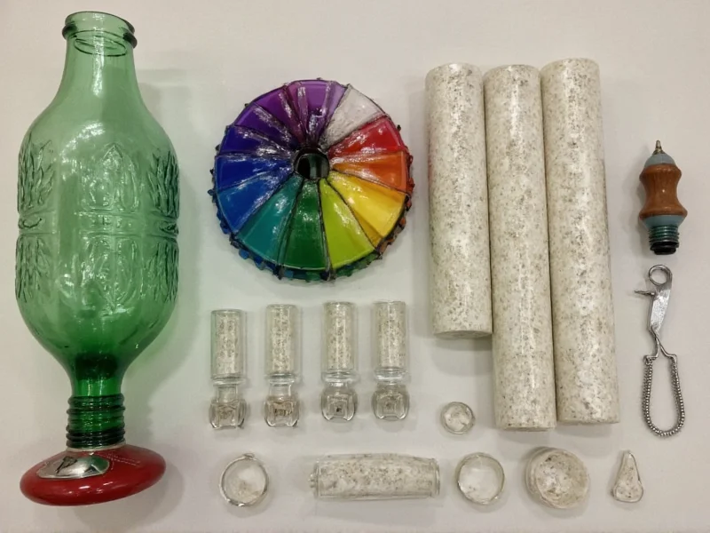 Recycled glass bottle hummingbird feeder materials