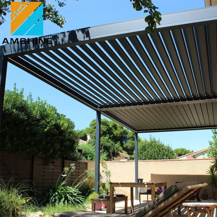 
Economic sunshade louvered roof wall mounted garden gazebo outdoor aluminum 