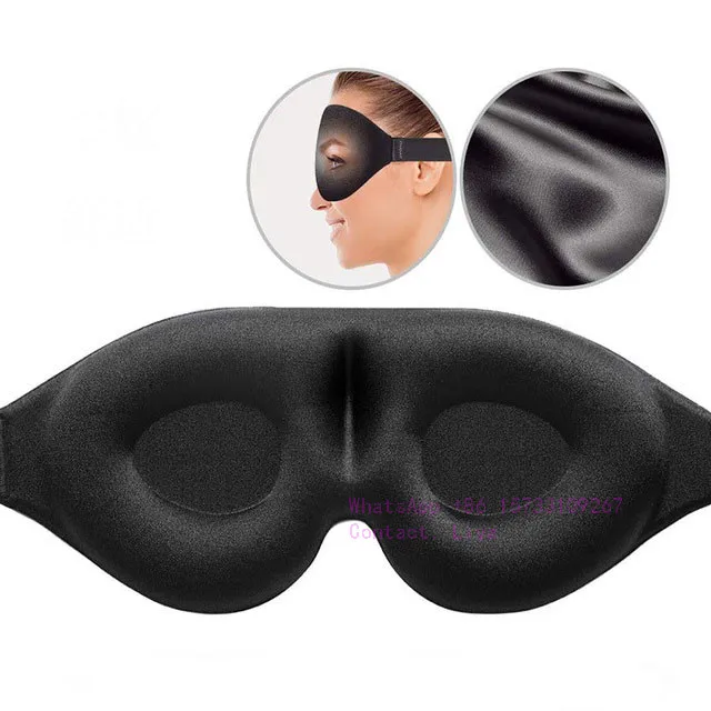 

Sleep Mask 3D Contoured 100% Blackout Eye Mask for Sleeping with Adjustable Strap, Black