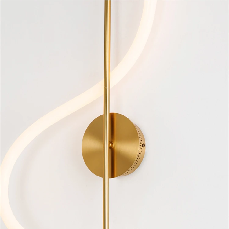 New products hotel projects lights wall golden 360 degree of light musical note wall lamps indoor fancy led wall light