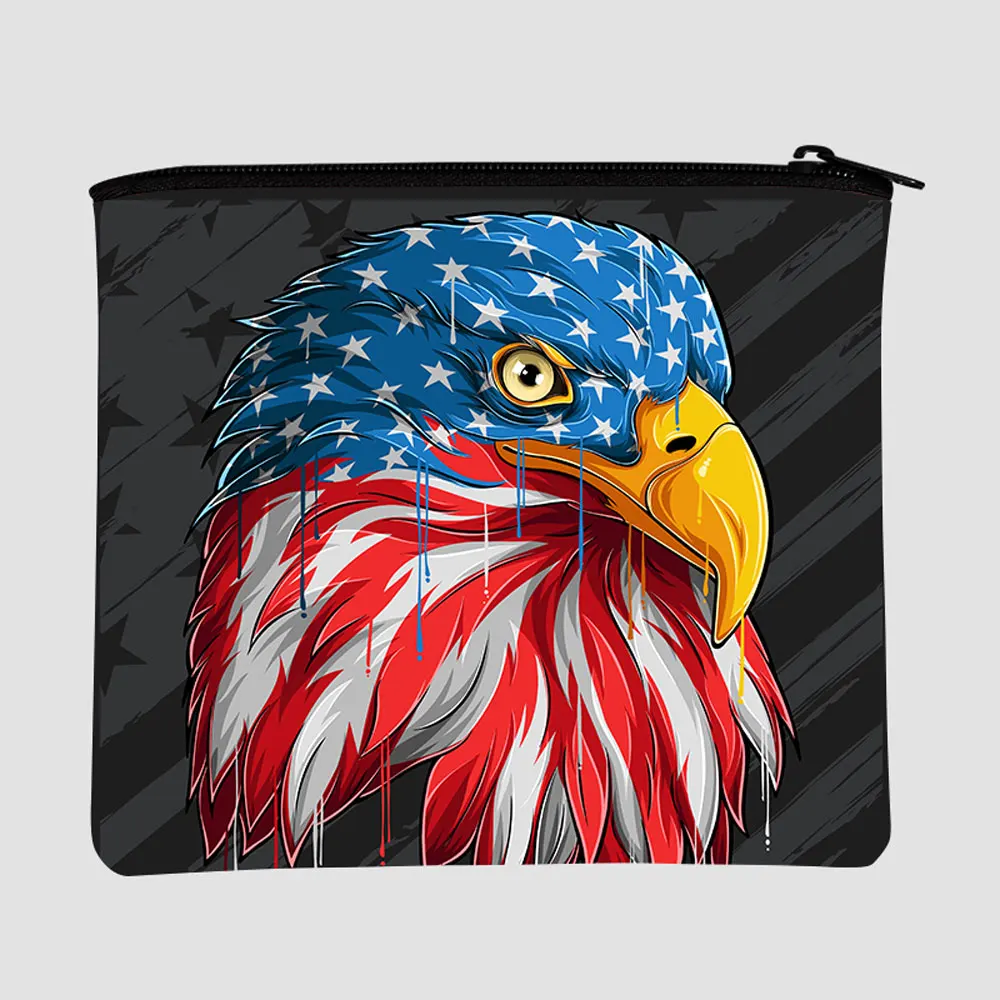 

2021 custom cosmetic cases wallet makeup bag USA flag essential oil carry organizer zipper tote fashion for ladies men bags