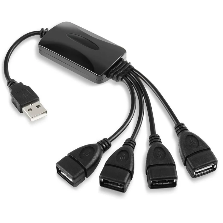 

Wholesale Universal 4 Ports USB 2.0 Hub 480Mbps High Speed Cable USB Hub For Computer Laptop