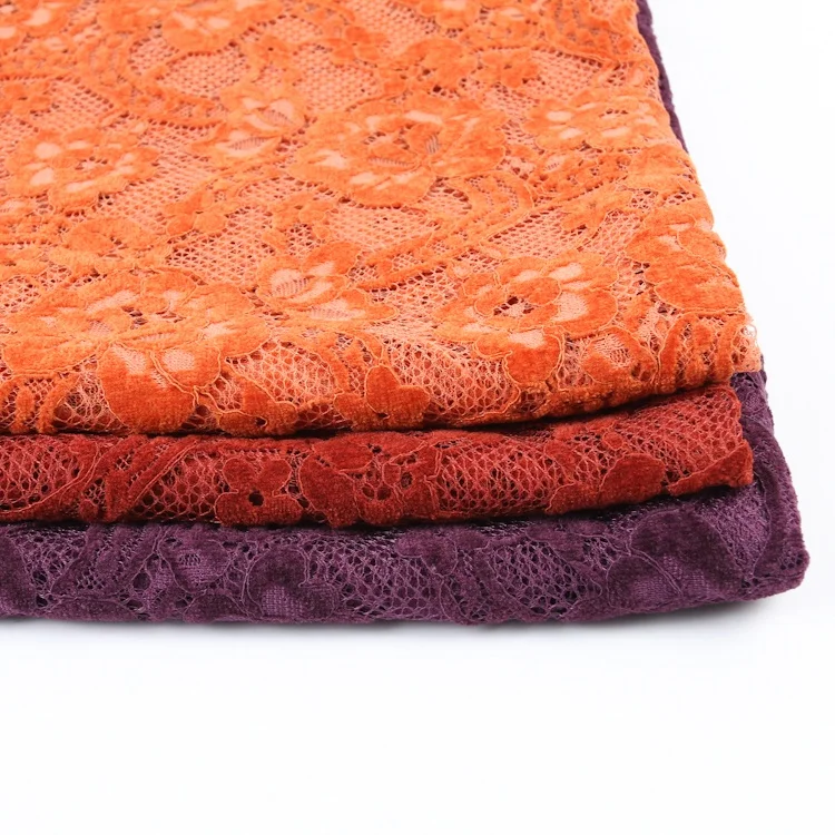 

Hot selling China direct manufacturer ventilating orange paper lace fabric