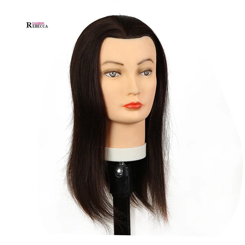 

REBECCA Cosmetology Real Human Hair Salon Practice Hairdresser Training Head Mannequin Dummy Doll Mannequin Head