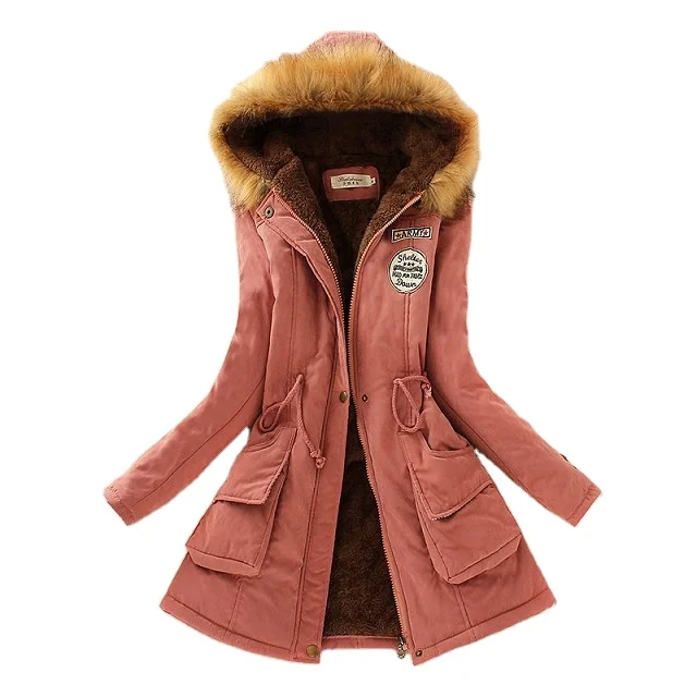 

2020 Trending Products Streetwear Walson Hot Women Winter Warm Thicken Fur Collar Coat Parka Overcoat Long Jacket Outwear
