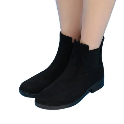 

New design sude women rain boots chelsea women rain boots, Brown
