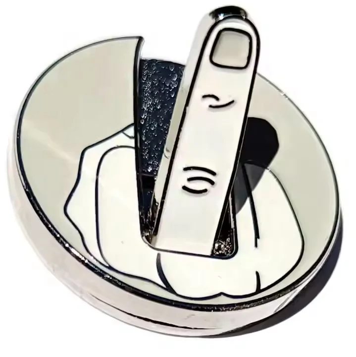 New Design Custom Funny Ball Marker Golf Hat Clip Blank Metal Middle Finger Ball Marker Golf Gifts Golf Accessaries