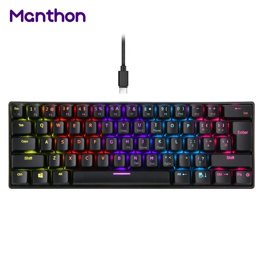 

Gamer Mini Projecao Branco Recarregavel Espanol Mecanico K06 De Combo 7 Inalambricos Sem Fio Teclado, Black